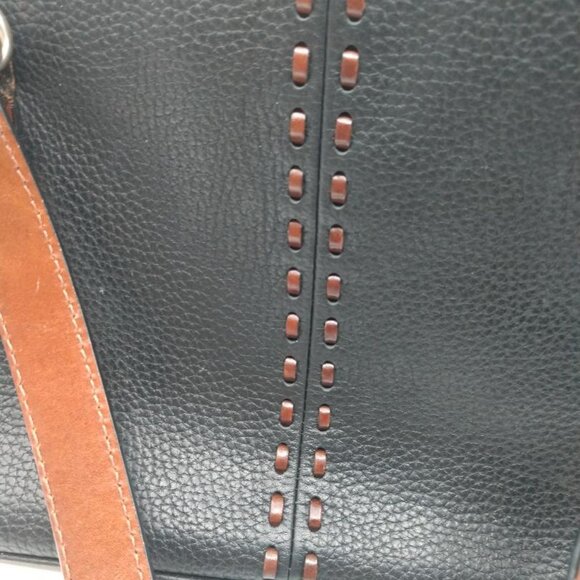 Fossil Leather Purse, Handbag, Black, Brown, Satchel, Shoulder Strap - Picture 4 of 11